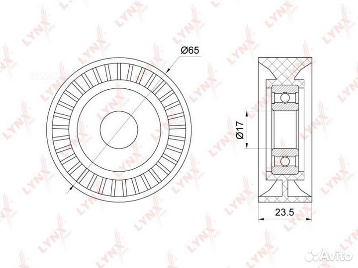 Lynxauto PB-5265 Ролик натяжной приводного ремня