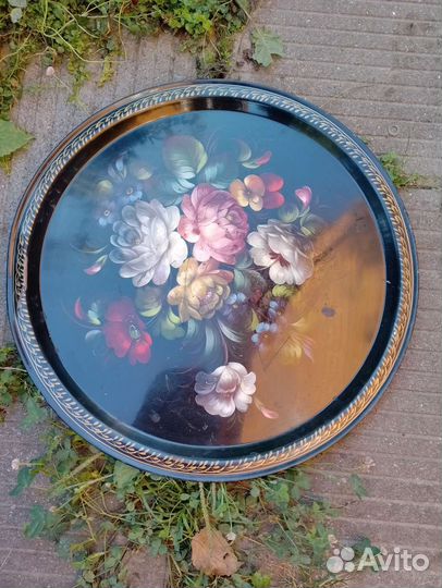 Настенная тарелка поднос большой (жостово)