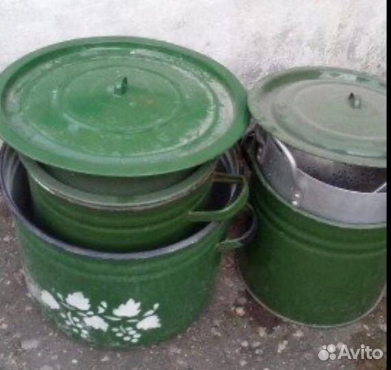 Эмалированные и алюминиевые кастрюли