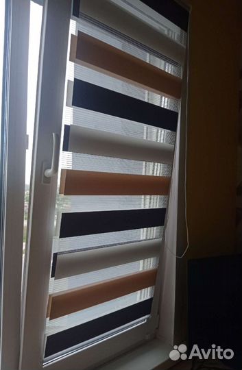 Жалюзи Рулонные День Ночь с направляющими струнами