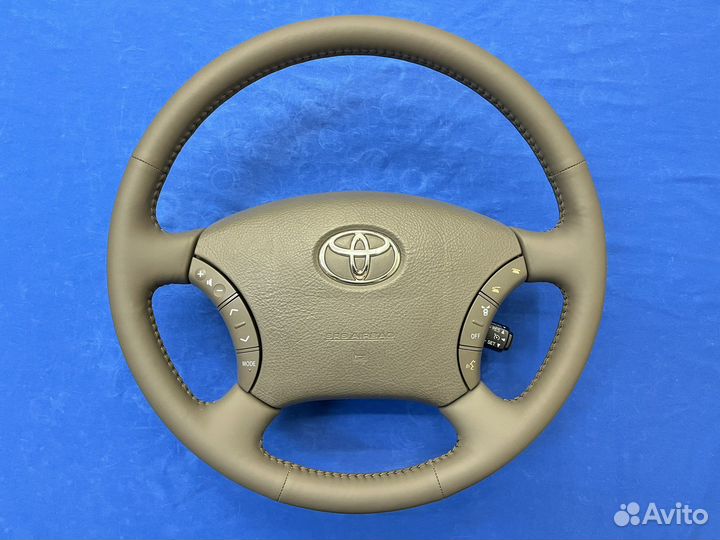 Оригинальный кожаный руль с подoгревом Prado 120