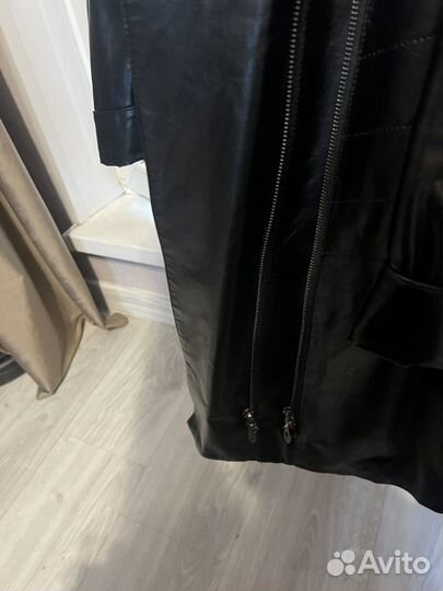 Куртка кожаная женская 50 52 с капюшоном