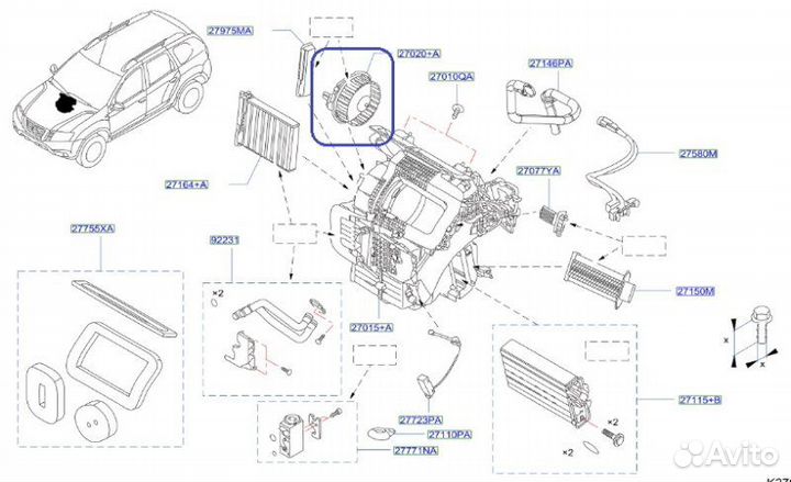 Мотор печки (Вентилятор отопитель) Nissan Terrano