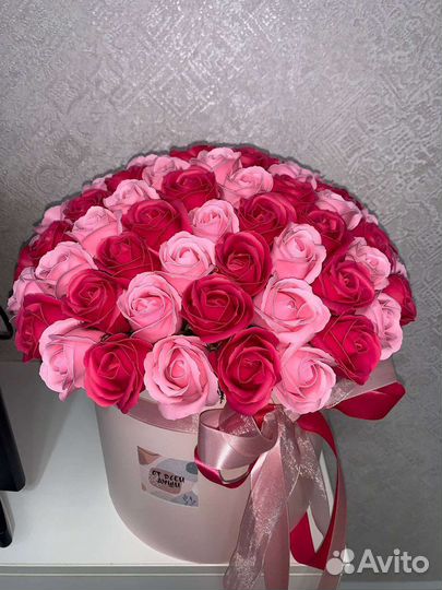 Розы букет мыло