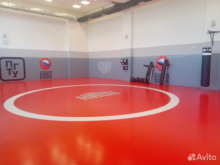 Борцовский ковер 6х6 трехцветный карманы