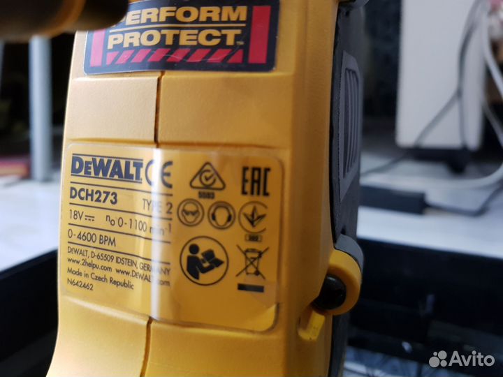 Аккумуляторный перфоратор dewalt DCH 273 P2