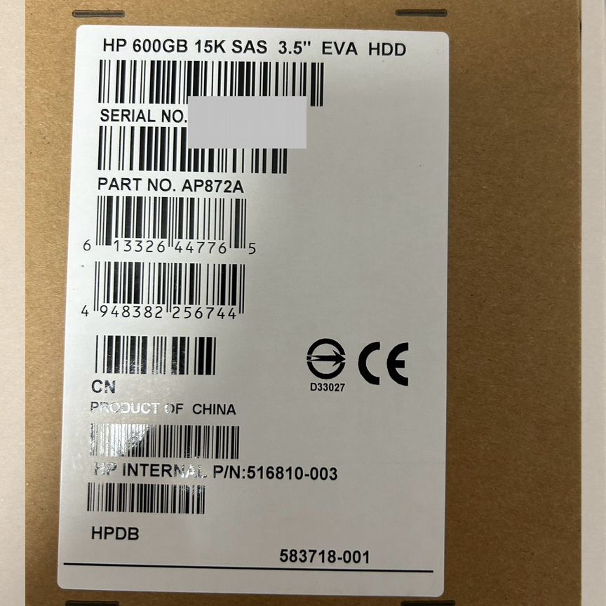 [583718-001] Жесткий Диск Hp 600gb 3.5 Ap872a 583718-001 Eva
