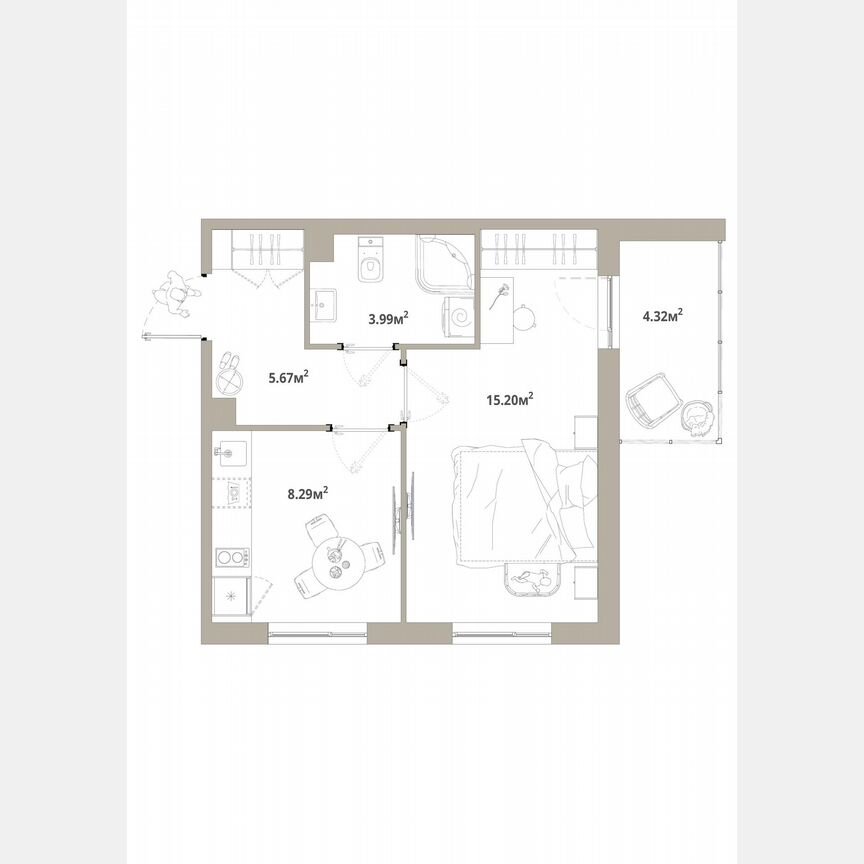 1-к. квартира, 35,3 м², 9/12 эт.