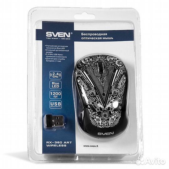 Компактная мышь беспроводная Sven RX-360