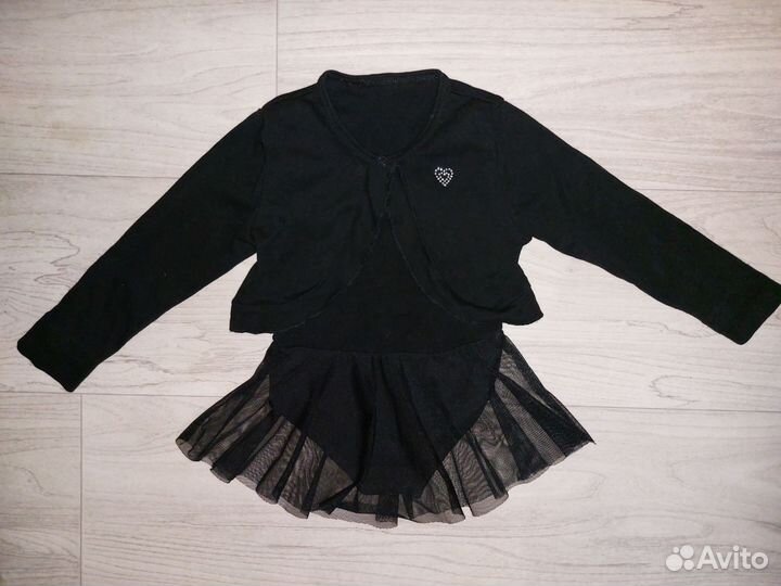 Гимнастический купальник с юбкой и балеро 92 98