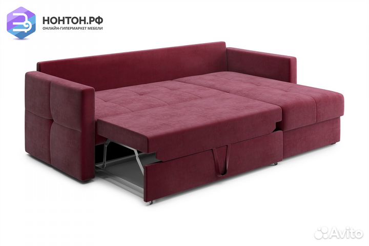 Диван угловой дельфин Вита бордовый