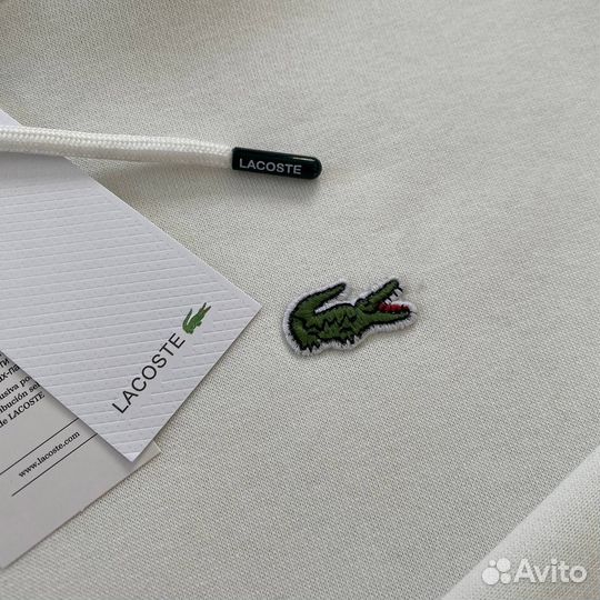 Толстовка lacoste белая с начесом