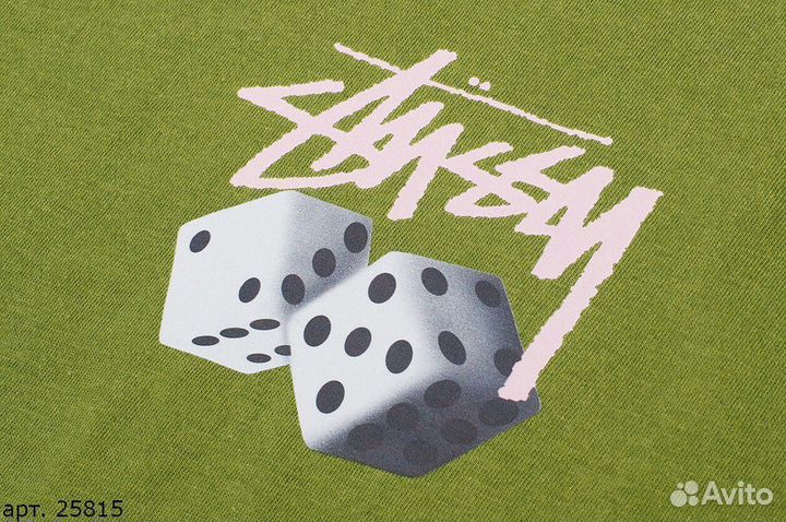 Футболка Stussy white dice Зеленая