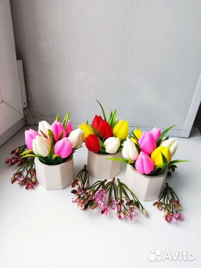 Букет из мыла тюльпаны мини