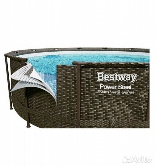 Каркасный бассейн bestway 305x100 см ротанг новый