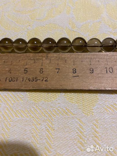 Комплект бусы серьги раухтопаз