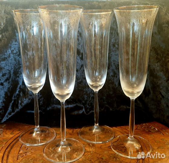 Бокалы под шампанское хрусталь. 6 шт