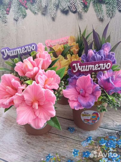 Мини-букеты на 1 сентября. Мыло