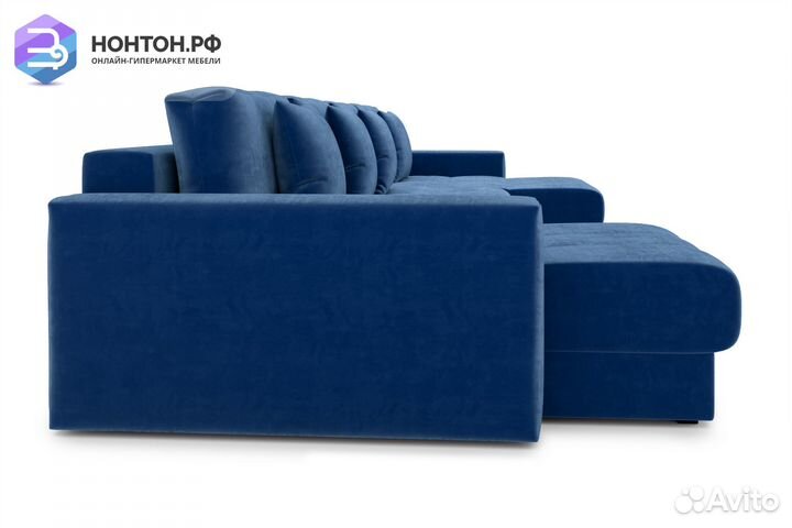Диван п-образный тик-так Монарх М2О2 темно-синий