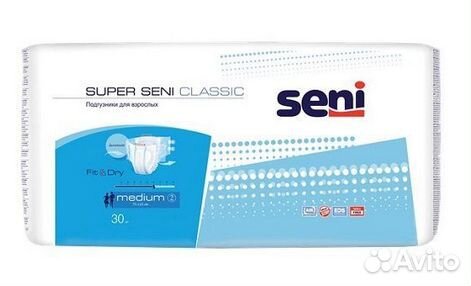 Памперсы для взрослых размер m по 30 штук