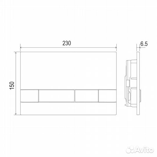 Кнопка смыва Lemark Bit 9801005 хром глянец