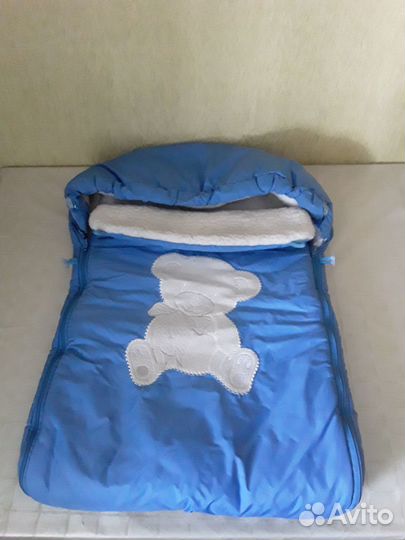 Теплый зимний конверт с овчиной