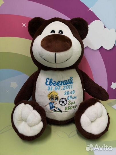 Кролик игрушка с вышивкой на заказ