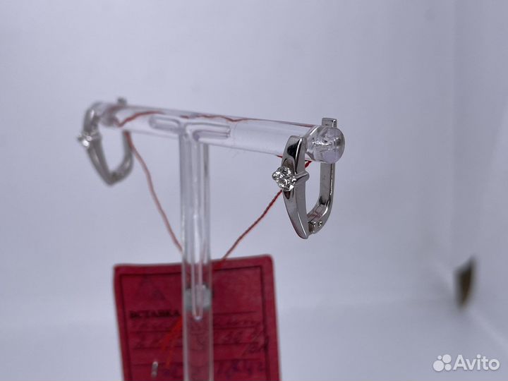 Золотые серьги с бриллиантами 0.36 ct. 3/3A