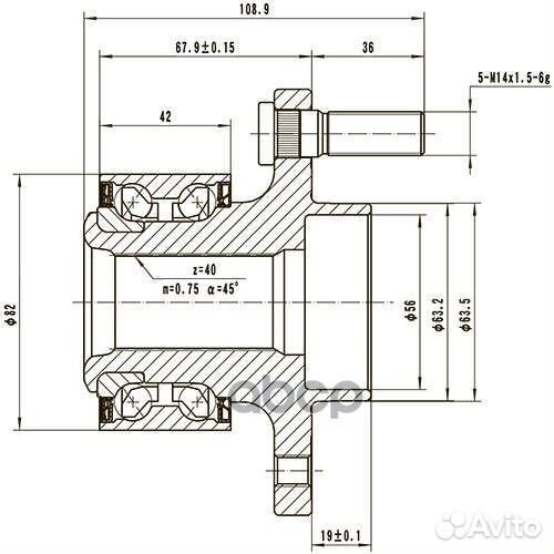 Ступица передняя перед лев Z89356R Zikmar