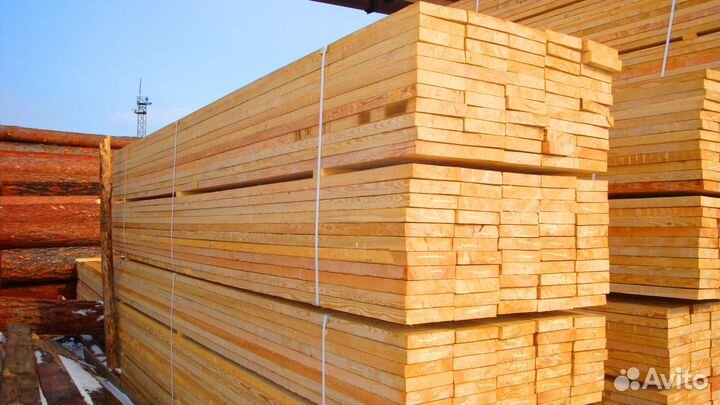 Доска лиственница строганная разных сечений и влаж