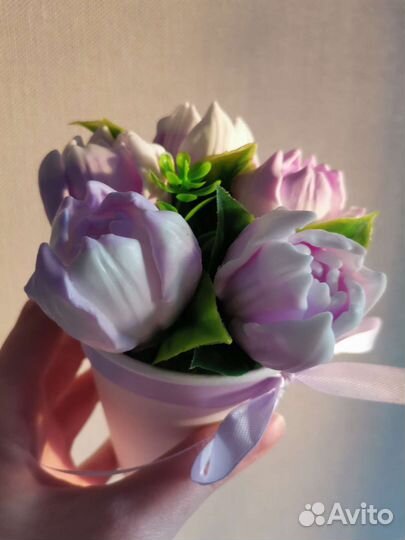 Букеты из мыла ручной работы тюльпаны/ирисы