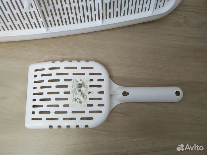 Большой кошачий лоток с сеткой и лопаткой