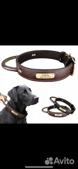 Ошейники с гравировкой натуральная кожа