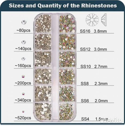Стразы для маникюра. Новый набор
