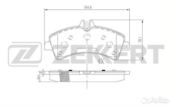 Колодки торм. диск. задн. MB Sprinter 4 6-t (906)