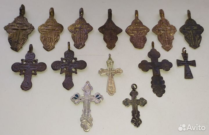 Кресты медные и серебряные. 18 - 19 века. Лот