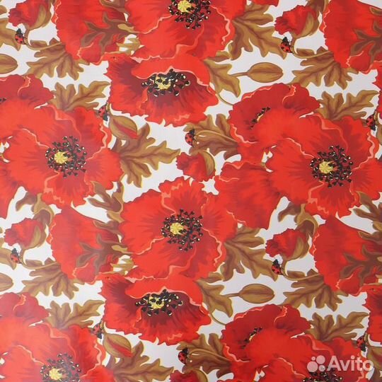 Клеёнка столовая на тканевой основе Доляна «Маки»