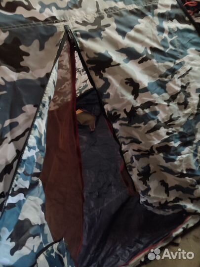 Палатка с матрасом бумажным надувным в комплекте