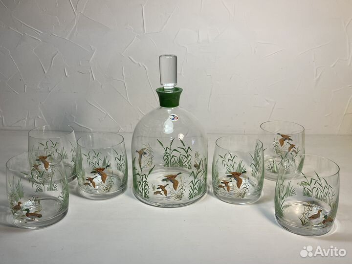 Набор доя виски Охота, Bohemia, винтаж 1970-80 г