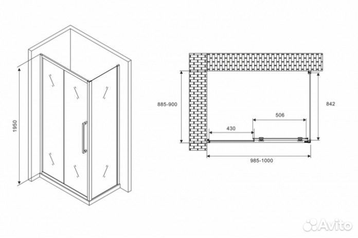 Душевой уголок Abber Schwarzer Diamant AG30100H-S100 100x100