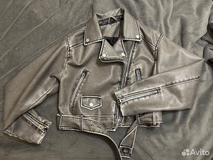 Кожаная куртка косуха женская