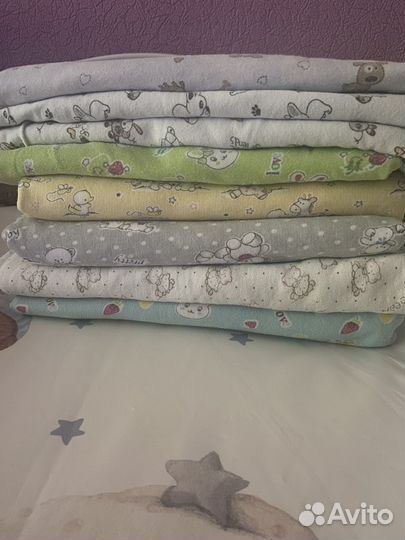 Пеленки трикотажные, простынь, наматрасник