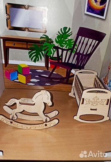 Деревянный кукольный домик для Барби