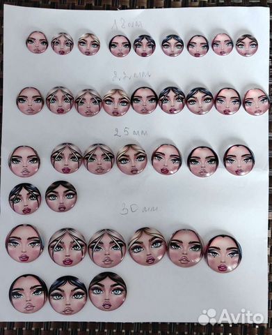 Кабашоны стеклянные для матрешек