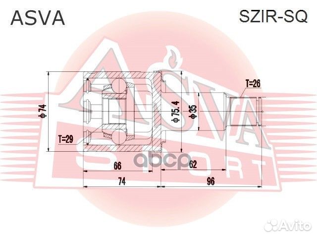 ШРУС внутренний перед прав szirsq asva