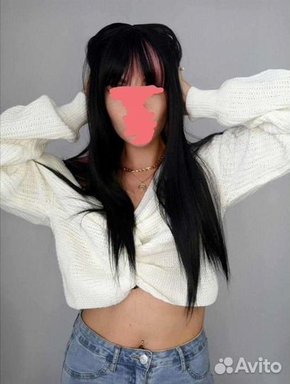 Парик черно-розовый