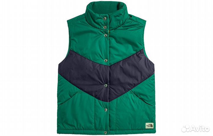 THE north face Vest Women's Greenish-Blue (L)(80)