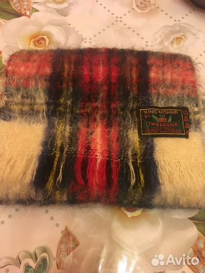 Шарф мохеровый Шотландия из 80х. Новый