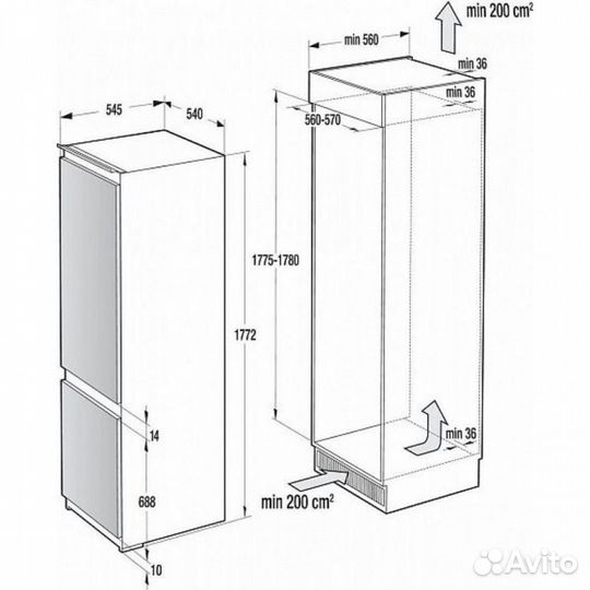 Встраиваемый холодильник Gorenje RKI2181A1