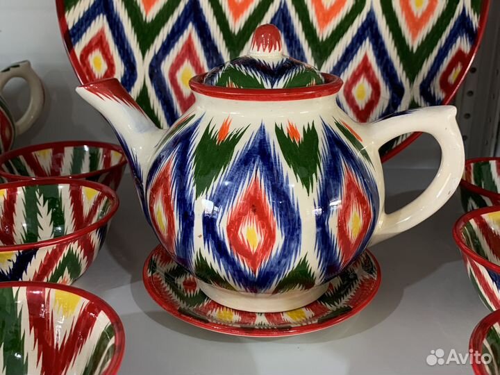 Чайный сервиз узбекский атлас посуда